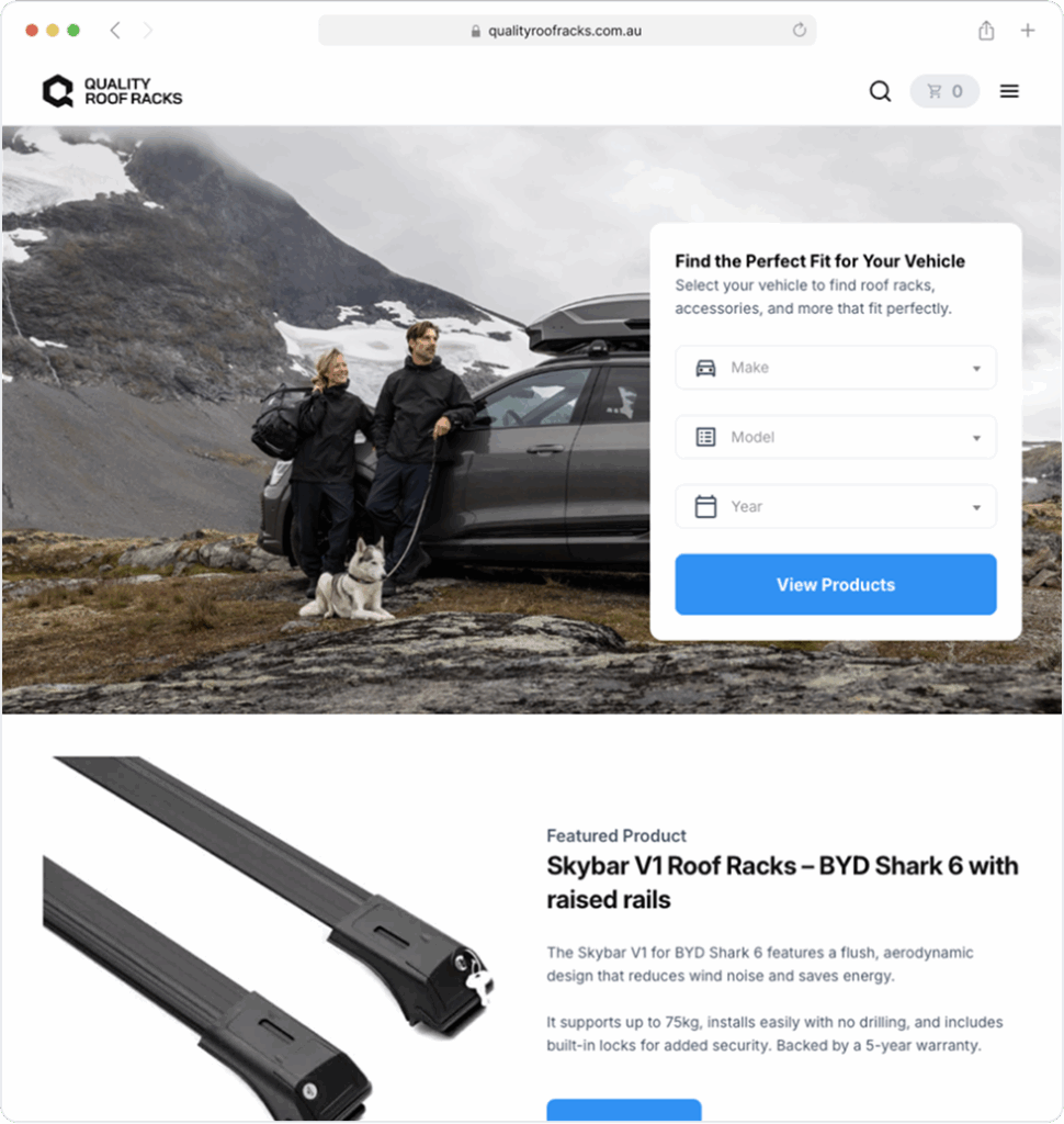 Quality Roof Racks achieves driven online purchases for roof racks and bike carriers across Australia.